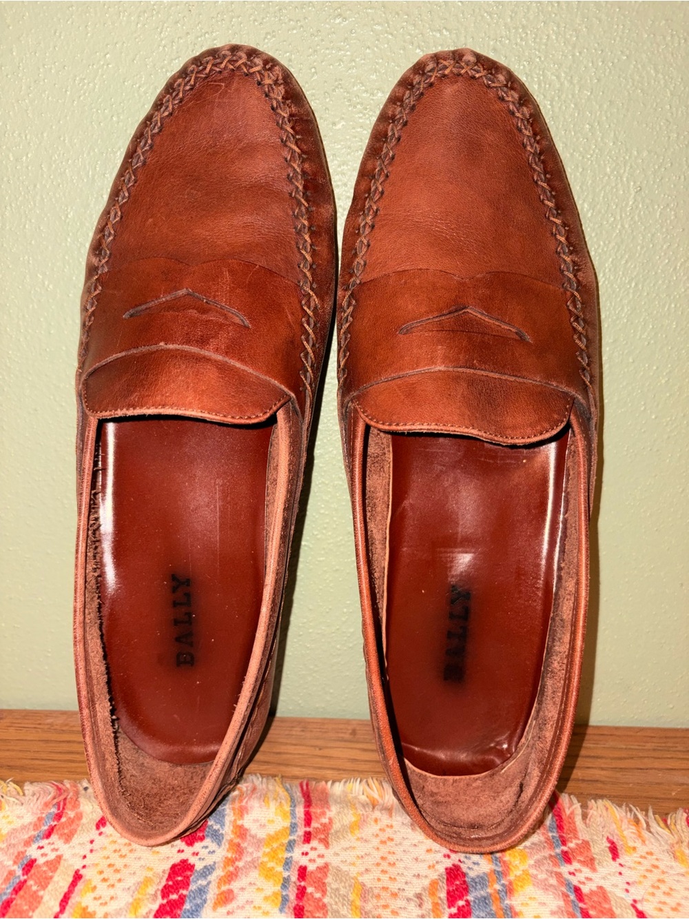 Bally “Keel” Men’s Brown Leather Penny Loafers Driving Shoes 11